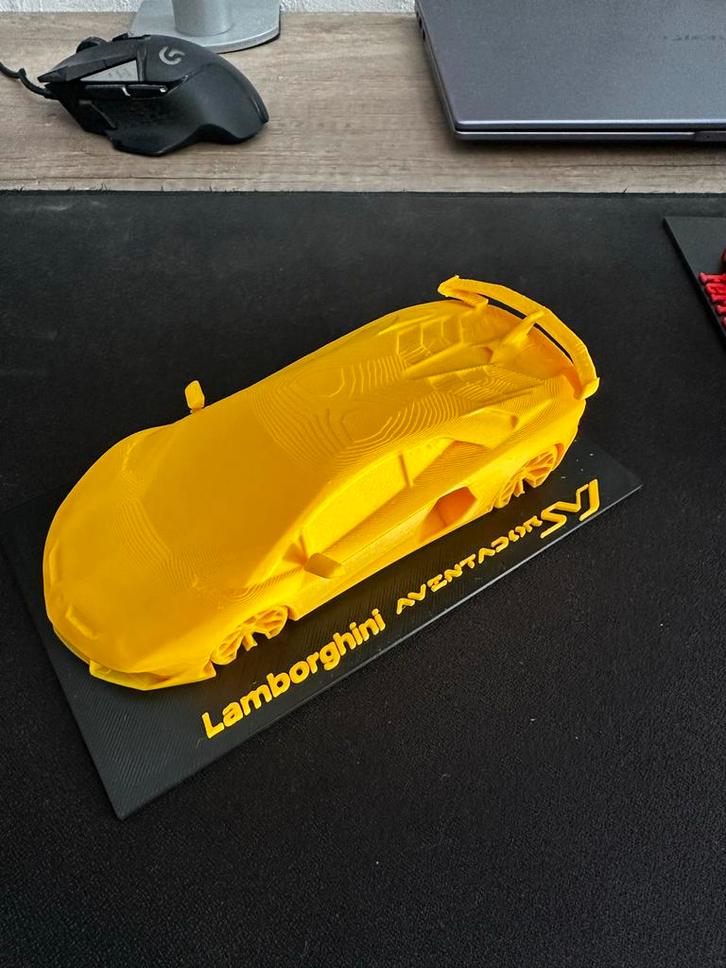Lamborghini Aventador SVJ - 3D Geprinte Kunst, Hobby en Vrije tijd, Modelbouw | Auto's en Voertuigen, Nieuw, Auto, 1:32 tot 1:50
