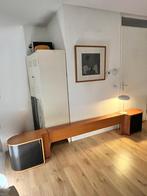 Auping Auronde nachtkastjes + achterwand kersenhout -180 bed, Ophalen, Gebruikt, 65 cm of meer, 70 cm of meer