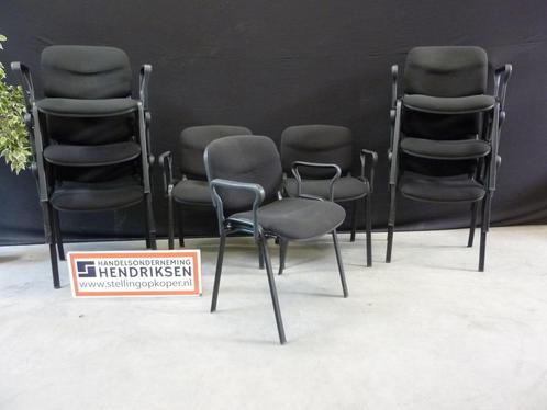 9 st kantoorstoel / vergaderstoel / kantinestoel stoel zwart, Huis en Inrichting, Stoelen, Gebruikt, Vijf, Zes of meer stoelen