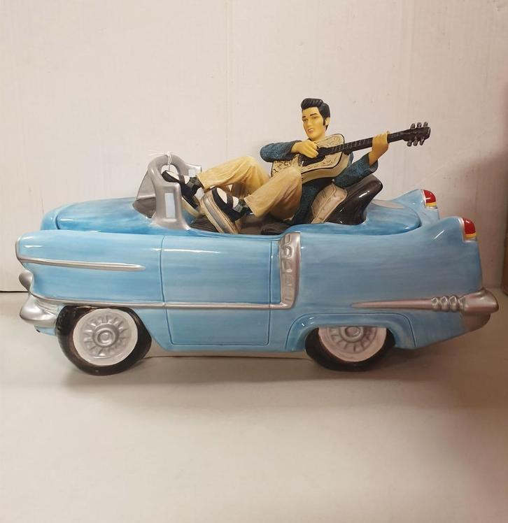 Elvis Presley cookie jar pot koektrommel Cadillac beeld, Verzamelen, Muziek, Artiesten en Beroemdheden, Zo goed als nieuw, Overige typen