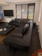 Rolf Benz Dono Hoekbank Zwart Leer, Huis en Inrichting, Banken | Bankstellen, Ophalen, Gebruikt, 100 tot 125 cm, Hoekbank