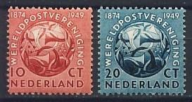 Nederland NVPH nr 542/3 ongebruikt UPU 1949, Postzegels en Munten, Postzegels | Nederland, Postfris, Na 1940, Verzenden
