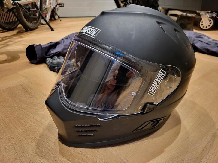 Simpson venom instergraal helm met zonne visier., Motoren, Kleding | Motorhelmen, Integraalhelm, Overige merken, Tweedehands, Ophalen of Verzenden