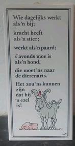 Mooi Tekst tegeltje met mooie afbeelding. voor Harde werkers, Ophalen of Verzenden, Zo goed als nieuw