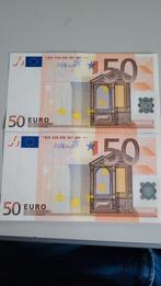 2x UNC 50 euro biljet E Draghi, Postzegels en Munten, Bankbiljetten | Europa | Eurobiljetten, Slowakije, 50 euro, Ophalen of Verzenden