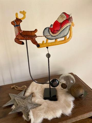 Vintage metalen Balansspeeltje/Tuimelaar (kerstafbeelding)  beschikbaar voor biedingen