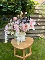 Zijden bloemen, mooie kwaliteit, inclusief tulpenvaas Zuiver, Ophalen of Verzenden, Zo goed als nieuw