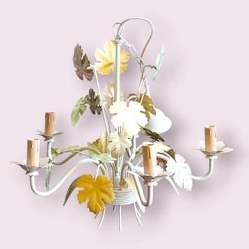 Vintage prachtige Franse kroonluchter bloemenlamp  beschikbaar voor biedingen