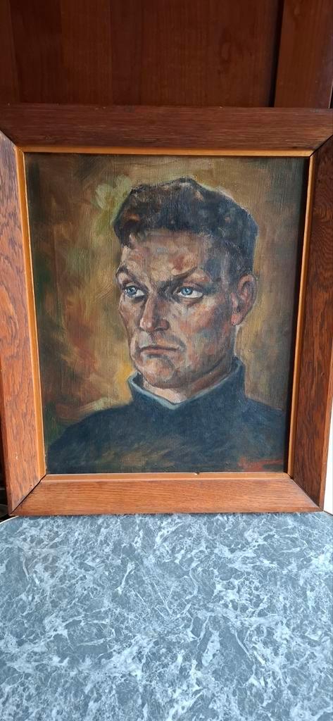 Olieverf portret, jaren '50/'60, gesigneerd, Antiek en Kunst, Kunst | Schilderijen | Klassiek, Ophalen of Verzenden