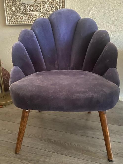 Sissy Boy velvet schelpstoel, Huis en Inrichting, Fauteuils, Gebruikt, Stof, 50 tot 75 cm, Minder dan 75 cm, Ophalen