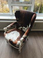Unieke leren fauteuil met koeienprint, Ophalen, Gebruikt, 50 tot 75 cm, Leer