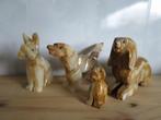 4 mooi zware marmeren stenen honden beeldjes 15/10/9/5cm, Antiek en Kunst, Ophalen of Verzenden