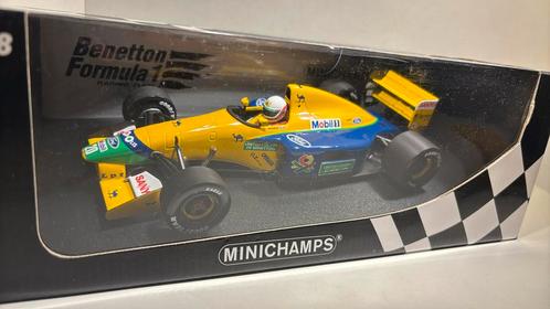F1 Benetton b191 b m.brundle 1992 minichamps 1.18, Hobby en Vrije tijd, Modelauto's | 1:18, Zo goed als nieuw, MiniChamps, Ophalen of Verzenden
