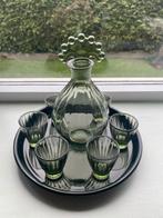 Neerlandia karaf, 6 glaasjes en onderschotel Copier Leerdam, Ophalen of Verzenden