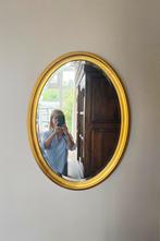 Vintage ovale spiegel met gouden houten lijst, Ophalen, ., Zo goed als nieuw, .