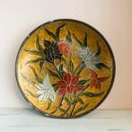 Vintage cloisonné schaal bebloemd op voet, Antiek en Kunst, Antiek | Koper en Brons, Verzenden, Koper
