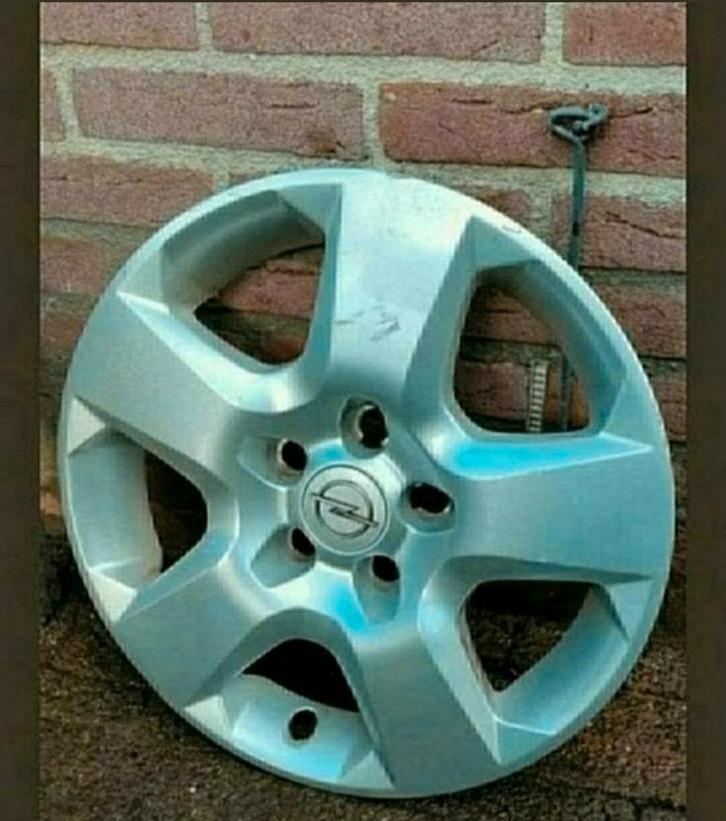 WIELDOP OPEL, Merk,embleem,grijs,kunststof,5 boutgaten, Auto diversen, Wieldoppen, Gebruikt, Ophalen of Verzenden