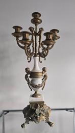 Antieke Brevettato Kandelaar - Marmer & Brons, Ophalen of Verzenden, Koper of Brons