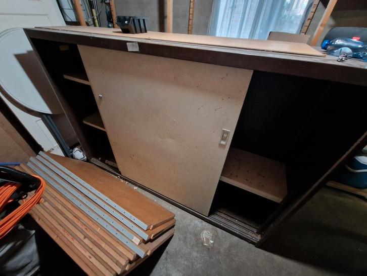Grote Bruine Stellingkast met 2 Compartimenten - Ede, Huis en Inrichting, Kasten | Buffetkasten, Ophalen