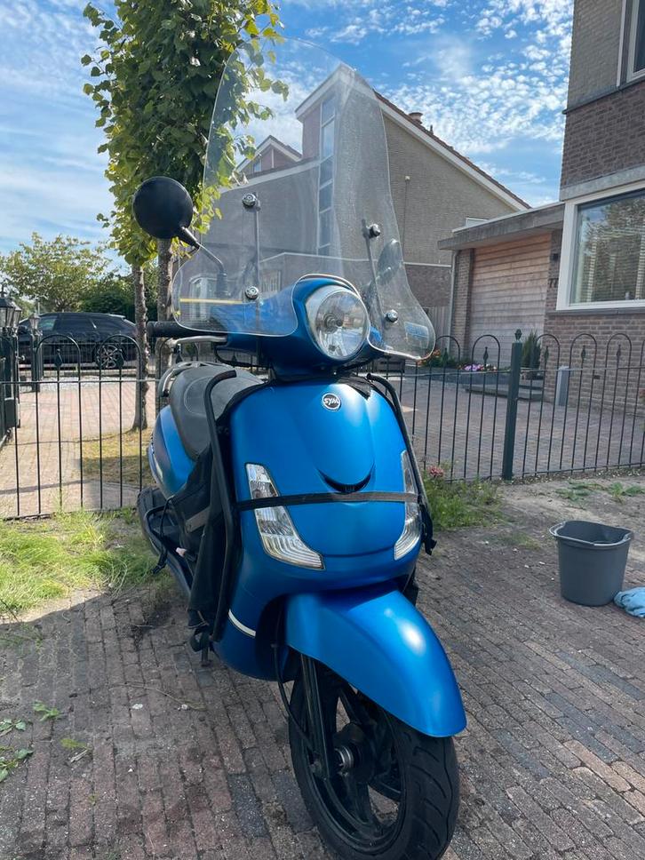 Scooter Sym Fiddle 2 2022 blauw, Fietsen en Brommers, Scooters | SYM, Zo goed als nieuw, Fiddle, Ophalen