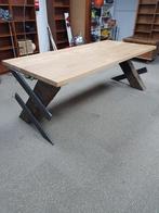 nieuw robuuste massief eiken eettafel 220 lang X 99 cm, Ophalen, 50 tot 100 cm, Vijf personen of meer, Eikenhout