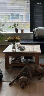 Steigerhouten Salontafel, Huis en Inrichting, Tafels | Salontafels, Ophalen, Gebruikt, 100 tot 150 cm, Teakhout