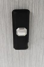 Sigarenkoker van glad leer met zilveren plaatje, Ophalen of Verzenden, Nieuw, Tabaksdoos of Verpakking