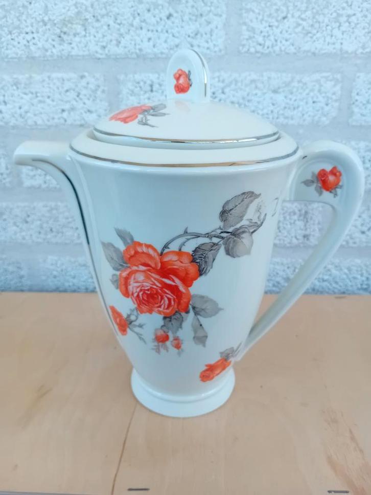 Bloch & Co Eichwald porseleinen theepot met rozen, Antiek en Kunst, Antiek | Keramiek en Aardewerk, Ophalen of Verzenden