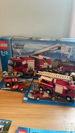Lego city set brandweer 7239 ladderwagen compleet+doos boek, Complete set, Gebruikt, Ophalen of Verzenden, Lego