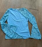 MADE IN ITALY top met kanten mouwen lichtblauw mt TU