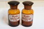 hydro. chlorat. apotheek flessen oud medicijn fles, Antiek en Kunst, Antiek | Glas en Kristal, Verzenden