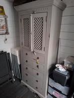 Hoge teak spekkast grijs, Ophalen, Gebruikt, 50 tot 100 cm, Minder dan 100 cm