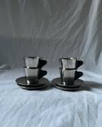 Vintage IKEA RVS espresso set kopjes en schotels | jaren 90, Ophalen, Overige materialen, Overige stijlen, Kop(pen) en/of Schotel(s)