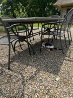 Tuintafel en stoelen, Ophalen, Gebruikt, Rvs, Tuinset