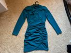 Mooie groen/petrol blauwe rimpel jurk one size (s/m), Kleding | Dames, Jurken, Blauw, Ophalen of Verzenden, Zo goed als nieuw