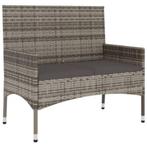 lounge tuin bank met kussens poly rattan grijs NIEUW, Ophalen of Verzenden, Nieuw, Wicker