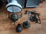 Olielamp antiek, Huis en Inrichting, Lampen | Hanglampen, Ophalen, Gebruikt, Glas, 75 cm of meer