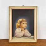 Vintage schilderij biddend meisje, Ophalen of Verzenden