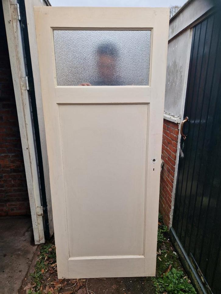 Jaren 30 Paneeldeur met Glas, Doe-het-zelf en Verbouw, Deuren en Horren, Ophalen
