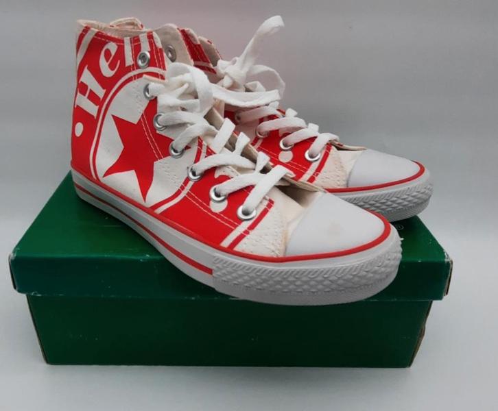 Vintage Heineken Sneakers oud logo rode kleuren! Mt 39 NIEUW, Verzamelen, Biermerken, Nieuw, Overige typen, Heineken, Ophalen of Verzenden