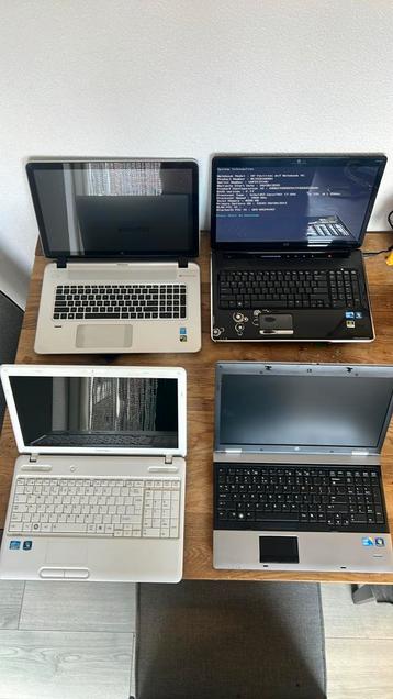 4 laptops incompleet beschikbaar voor biedingen