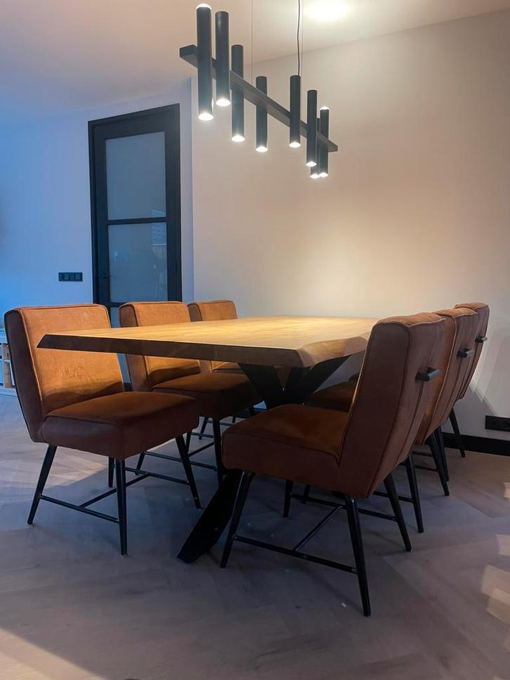 Tower Living Belmonte Eetkamerstoelen cognac kleur, Huis en Inrichting, Tafels | Eettafels, Zo goed als nieuw, 50 tot 100 cm, 50 tot 100 cm