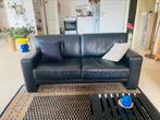 Zwarte leren bank  I  2-zitter I  BHD 175x85x80cm  I, Ophalen, Gebruikt, 150 tot 200 cm, Tweepersoons