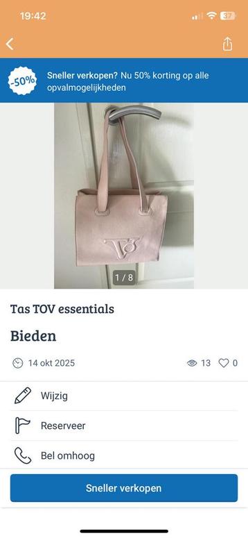Tas TOV beschikbaar voor biedingen