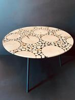 Unieke handgemaakte salontafel van hout en epoxy, Huis en Inrichting, 50 tot 100 cm, Design, Rond, Nieuw
