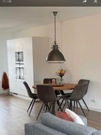 Te koop ronde tafel van Acacia hout met 6 stoelen z.g.a.n., Ophalen, Rond, Zo goed als nieuw, Vijf personen of meer