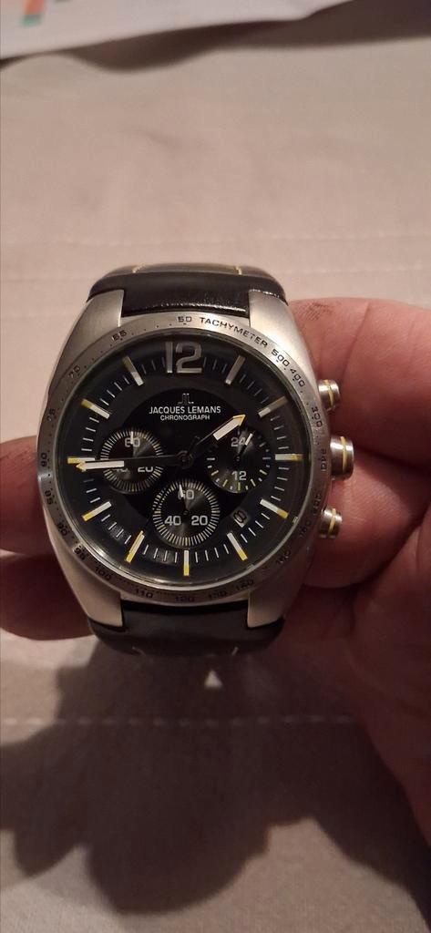Jacques Lemans heren horloge, Sieraden, Tassen en Uiterlijk, Horloges | Heren, Zo goed als nieuw, Polshorloge, Overige merken