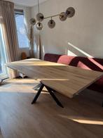 Boomstam eikenhouten tafel massief eiken blad 230 x 100, Ophalen, Gebruikt, Eikenhout, 200 cm of meer