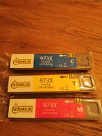 123 inkt 973x cartridge, 3 stuks, geel, magenta en cyaan., Ophalen of Verzenden, Nieuw, Toner