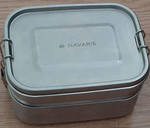 Navaris 3 delige RVS broodtrommel, Huis en Inrichting, Keuken | Tupperware, Zo goed als nieuw, Ophalen of Verzenden